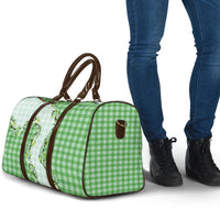 Green Hawaii Palaka Travel Bag Maile Pikake Honohono Orchid Lei LT05 - Polynesian Pride