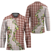 Mocha Hawaii Palaka Hockey Jersey Maile Pikake Honohono Orchid Lei LT05 - Polynesian Pride