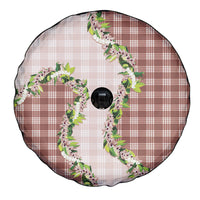 Mocha Hawaii Palaka Spare Tire Cover Maile Pikake Honohono Orchid Lei LT05 - Polynesian Pride