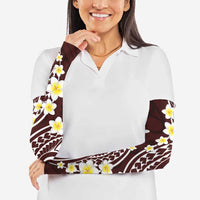 Plumeria With Oxblood Polynesian Tattoo Pattern Arm Sleeves - Polynesian Pride