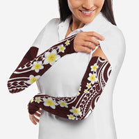 Plumeria With Oxblood Polynesian Tattoo Pattern Arm Sleeves - Polynesian Pride