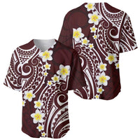 Plumeria With Oxblood Polynesian Tattoo Pattern Baseball Jersey LT05 - Polynesian Pride