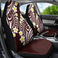 Plumeria With Oxblood Polynesian Tattoo Pattern Car Seat Cover
