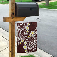 Plumeria With Oxblood Polynesian Tattoo Pattern Garden Flag