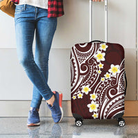 Plumeria With Oxblood Polynesian Tattoo Pattern Luggage Cover