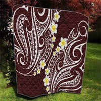 Plumeria With Oxblood Polynesian Tattoo Pattern Quilt LT05 - Polynesian Pride