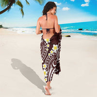 Plumeria With Oxblood Polynesian Tattoo Pattern Sarong