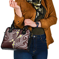 Plumeria With Oxblood Polynesian Tattoo Pattern Shoulder Handbag LT05 - Polynesian Pride