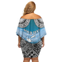 Personalised Happy 50th Fiji Day Family Matching Off Shoulder Short Dress and Hawaiian Shirt Forever Fiji With Tapa Tribal Pattern