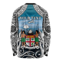 Personalised Happy 54th Fiji Day Long Sleeve Shirt Forever Fiji With Tapa Tribal Pattern LT05 - Polynesian Pride