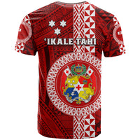Tonga Rugby T Shirt World Cup 2023 Coat Of Arms Ngatu Pattern LT05 - Polynesian Pride