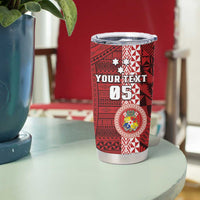 Custom Tonga Rugby Tumbler Cup World Cup 2023 Coat Of Arms Ngatu Pattern