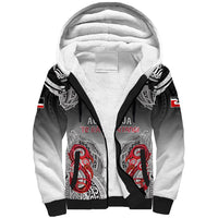 Personalised New Zealand Waitangi Day Sherpa Hoodie Aotearoa Te Ra O Waitangi Manaia Maori Pattern LT05 Unisex Black - Polynesian Pride