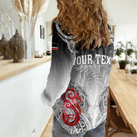 Personalised New Zealand Waitangi Day Women Casual Shirt Aotearoa Te Ra O Waitangi Manaia Maori Pattern LT05 - Polynesian Pride