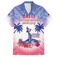 Personalised Haiti Independence Day Family Matching Long Sleeve Bodycon Dress and Hawaiian Shirt Neg Maron Polynesian Style LT05 Dad's Shirt - Short Sleeve Blue - Polynesian Pride