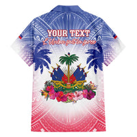 Personalised Haiti Independence Day Family Matching Off Shoulder Short Dress and Hawaiian Shirt Neg Maron Polynesian Style LT05