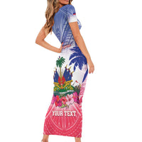 Personalised Haiti Independence Day Family Matching Short Sleeve Bodycon Dress and Hawaiian Shirt Neg Maron Polynesian Style LT05 - Polynesian Pride
