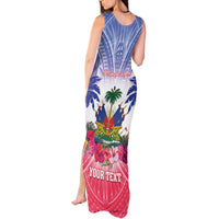 Personalised Haiti Independence Day Tank Maxi Dress Neg Maron Polynesian Style LT05 - Polynesian Pride