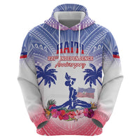 Personalised Haiti Independence Day Zip Hoodie Neg Maron Polynesian Style