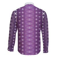 Purple Samoa Malu Tattoo Inspired Family Matching Long Sleeve Bodycon Dress and Hawaiian Shirt - Polynesian Pride