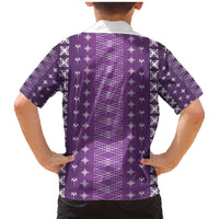 Purple Samoa Malu Tattoo Inspired Family Matching Mermaid Dress and Hawaiian Shirt LT05 - Polynesian Pride