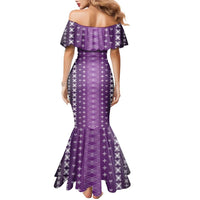 Purple Samoa Malu Tattoo Inspired Family Matching Mermaid Dress and Hawaiian Shirt - Polynesian Pride
