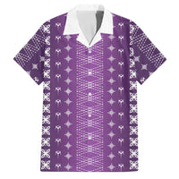Purple Samoa Malu Tattoo Inspired Family Matching Short Sleeve Bodycon Dress and Hawaiian Shirt - Polynesian Pride