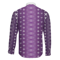 Purple Samoa Malu Tattoo Inspired Family Matching Summer Maxi Dress and Hawaiian Shirt LT05 - Polynesian Pride
