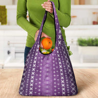 Purple Samoa Malu Tattoo Inspired Grocery Bag LT05 - Polynesian Pride