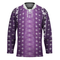 Purple Samoa Malu Tattoo Inspired Hockey Jersey LT05 Unisex Purple - Polynesian Pride