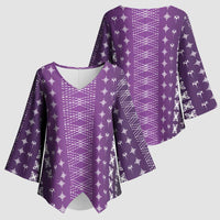 Purple Samoa Malu Tattoo Inspired Kimono Sleeve Blouse - Polynesian Pride