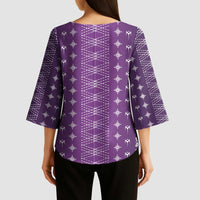 Purple Samoa Malu Tattoo Inspired Kimono Sleeve Blouse - Polynesian Pride