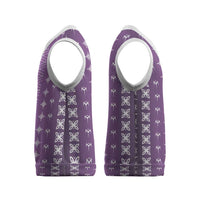 Purple Samoa Malu Tattoo Inspired Christmas Knitted V-Neck Vest LT05 - Polynesian Pride