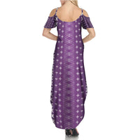 Purple Samoa Malu Tattoo Inspired Summer Maxi Dress LT05 - Polynesian Pride