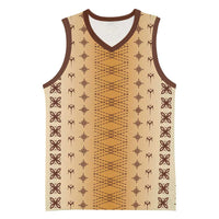 Beige Samoa Malu Tattoo Inspired Basketball Jersey LT05 Unisex Beige - Polynesian Pride