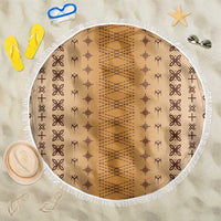 Beige Samoa Malu Tattoo Inspired Beach Blanket - Polynesian Pride