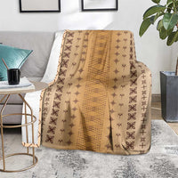 Beige Samoa Malu Tattoo Inspired Blanket - Polynesian Pride