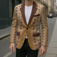 Beige Samoa Malu Tattoo Inspired Blazer - Polynesian Pride