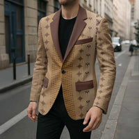 Beige Samoa Malu Tattoo Inspired Blazer - Polynesian Pride