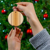 Beige Samoa Malu Tattoo Inspired Ceramic Ornament LT05 - Polynesian Pride