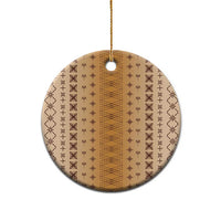 Beige Samoa Malu Tattoo Inspired Ceramic Ornament LT05 - Polynesian Pride