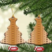 Beige Samoa Malu Tattoo Inspired Ceramic Ornament LT05 Christmas Tree Beige - Polynesian Pride