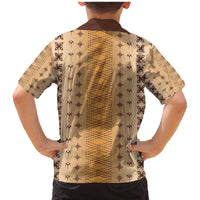 Beige Samoa Malu Tattoo Inspired Family Matching Mermaid Dress and Hawaiian Shirt LT05 - Polynesian Pride