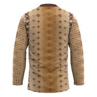 Beige Samoa Malu Tattoo Inspired Hockey Jersey LT05 - Polynesian Pride