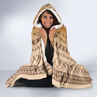 Beige Samoa Malu Tattoo Inspired Hooded Blanket - Polynesian Pride