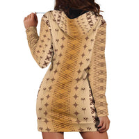 Beige Samoa Malu Tattoo Inspired Hoodie Dress - Polynesian Pride