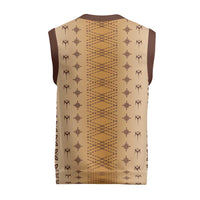 Beige Samoa Malu Tattoo Inspired Christmas Knitted V-Neck Vest LT05 - Polynesian Pride