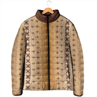 Beige Samoa Malu Tattoo Inspired Padded Jacket LT05 - Polynesian Pride