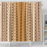 Beige Samoa Malu Tattoo Inspired Shower Curtain - Polynesian Pride