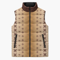 Beige Samoa Malu Tattoo Inspired Sleeveless Puffer Jacket LT05 Unisex Beige - Polynesian Pride